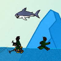 ألعاب مجانية شعبية,You are a shark on a mountain. People try to blow you up, so eat them to stop them.