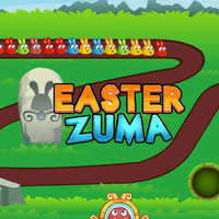 Easter Zuma,Easter Zuma is one of the Zuma Games that you can play on UGameZone.com for free. Launch the colorful bunnies to the track and form groups with identical colors. Keep the bunnies far from the dangerous hole, and clear up all the bunnies on the track before they fall into the hole. Avoid the stone tablet when launching the bunnies.