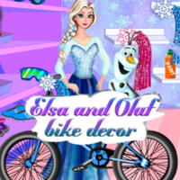 Elsa and Olaf Bike Decor