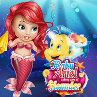 Baby Ariel Taking Care Of Flounder