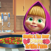Masha & The Bear Cooking Tortilla Pizza
