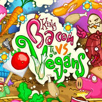 King Bacon Vs Vegans,King Bacon Vs Vegans is one of the Tap Games that you can play on UGameZone.com for free. Protect your house using the power of the tomato. Killing the vegans and save the chicken to stop the vegans before they reach your house! Enjoy and have fun!